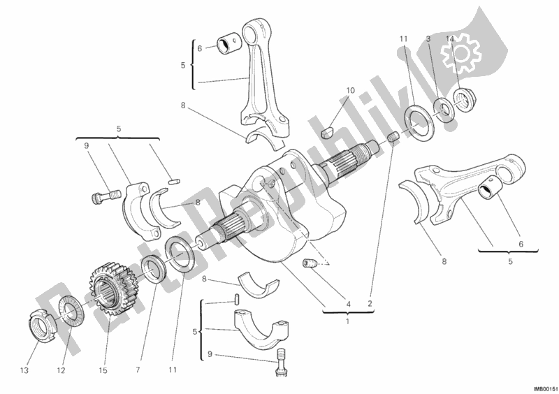 Toutes les pièces pour le Vilebrequin du Ducati Multistrada 1200 S Touring USA 2012